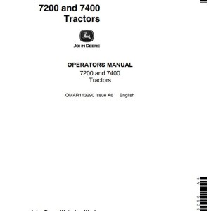 John Deere 7200 7400 Operators Manual OMAR113290