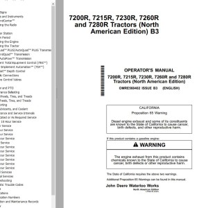 John Deere 7200R 7215R 7230R 7260R 7280R Operator's Manual OMRE560402