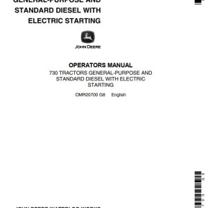 John Deere 730 Operators Manual OMR20700