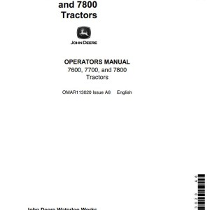 John Deere 7600 7700 7800 Operators Manual OMAR113020