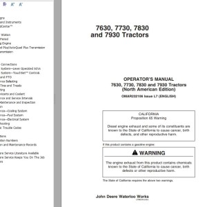 John Deere 7630 7730 7830 7930 Operator's Manual