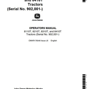 John Deere 8110T 8210T 8310T 8410T Operators Manual