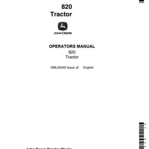John Deere 820 Operators Manual OML29340