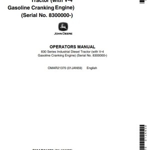 John Deere 830 Series Operator Manual OMAR21370