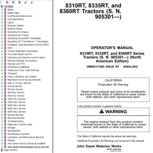 John Deere 8310RT 8335RT 8360RT Operator's Manual