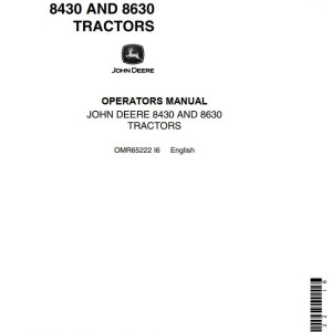 John Deere 8430 8630 Operators Manual