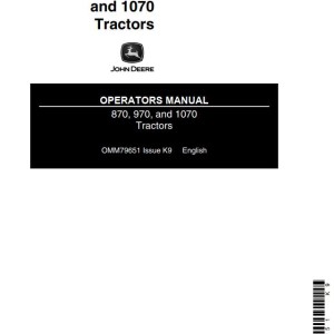 John Deere 870 970 1070 Operators Manual