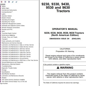 John Deere 9230 9330 9430 9530 9630 Operator's Manual