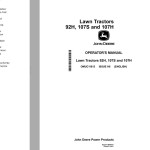 John Deere 92H 107S 107H Operator's Manual