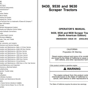 John Deere 9430 9530 9630 Operator's Manual