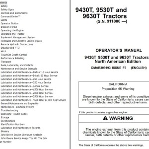 John Deere 9430T 9530T 9630T Operator's Manual