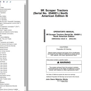 John Deere 9R Scraper Tractor Operator's Manual
