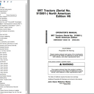 John Deere 9RT Tractor Operator's Manual