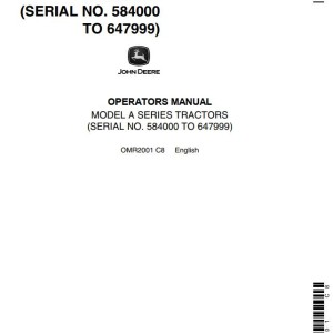 John Deere A Series Operators Manual