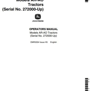 John Deere AR-AO Operators Manual