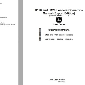 John Deere D120 H120 Operator's Manual