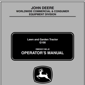 John Deere G100 Operator's Manual OMGX21180