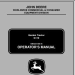 John Deere G110 Garden Tractor Operator's Manual OMGX21456