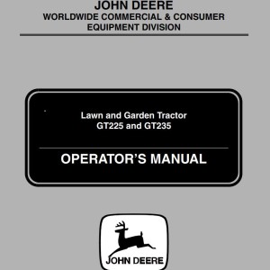John Deere GT225 GT235 Operator's Manual OMM142611