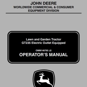 John Deere GT235 Operator's Manual OMM146765