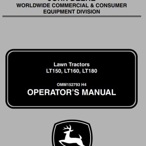 John Deere LT150 LT160 LT180 Operator's Manual OMM152793