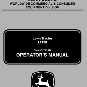 John Deere LT190 Operator's Manual OMM152795