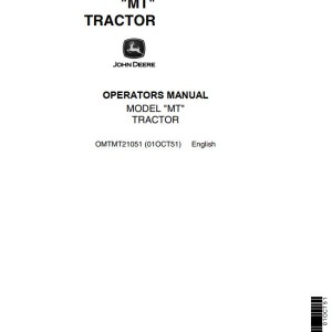 John Deere MT Operators Manual OMTMT21051