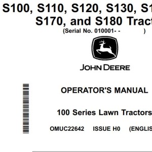 John Deere S100 to S180 Operator's Manual OMUC22642