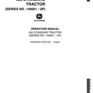 John Deere S430 Operators Manual OMT62558