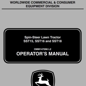 John Deere SST15 SST16 SST18 Operator's Manual OMM147096