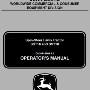 John Deere SST16 SST18 Operator's Manual OMM145603