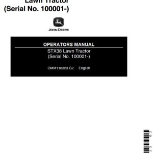 John Deere STX38 Operators Manual OMM118323