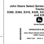 John Deere X300 X304 X310 X320 X324 X360 Operator's Manual OMM173266