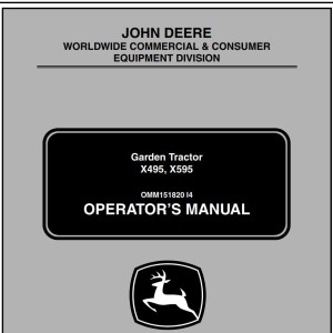 John Deere X495 X595 Operator's Manual OMM151820