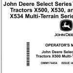 John Deere X500 X530 X534 Multi-Terrain Operator's Manual OMM174454