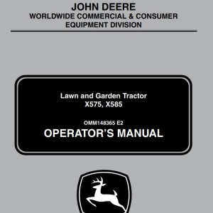 John Deere X575 X585 Operator's Manual