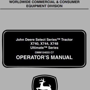 John Deere X740 X744 X748 Ultimate Operator's Manual OMM154033