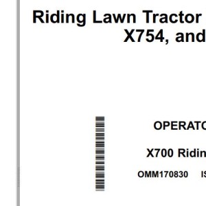 John Deere X750 X754 X758 Operator's Manual OMM170830