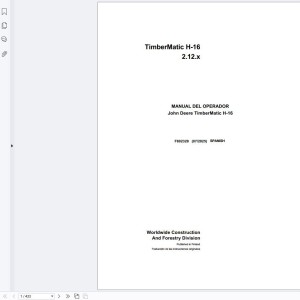 John Deere TimberMatic H-16 2.12.x Operators Manual F692328 ES