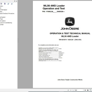 John Deere WL56 4WD Operation Test Technical Manual TM14283X19