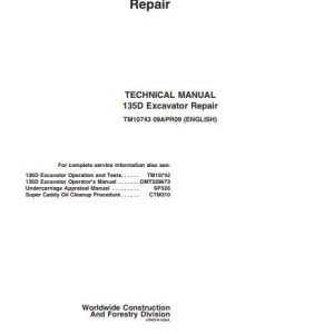 John Deere 135D Technical Repair Manual TM10743