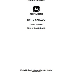 John Deere 225DLC Parts Catalog PC10016