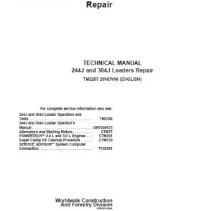 John Deere 244J 304J Technical Repair Manual TM2207