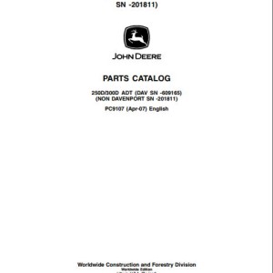 John Deere 250D 300D 250ADT 300ADT Parts Catalog PC9107
