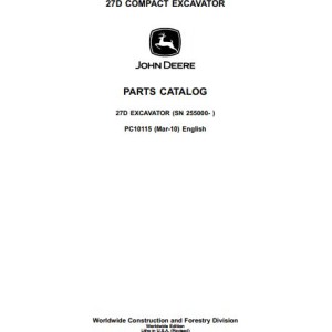 John Deere 27D Parts Catalog PC10115