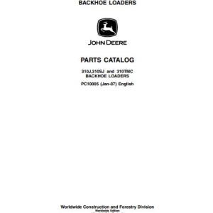 John Deere 310J 310SJ 310TMC Parts Catalog PC10005