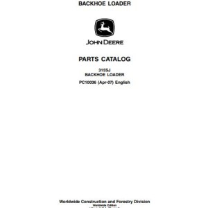 John Deere 315SJ Parts Catalog PC10036