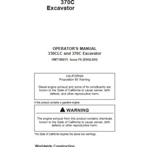 John Deere 330CLC 370C Operators Manual OMT188215
