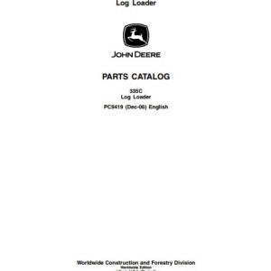 John Deere 335C Parts Catalog PC9419