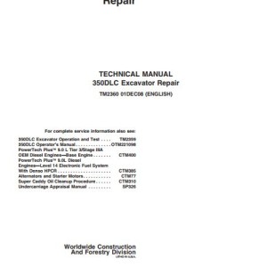 John Deere 350DLC Technical Repair Manual TM2360